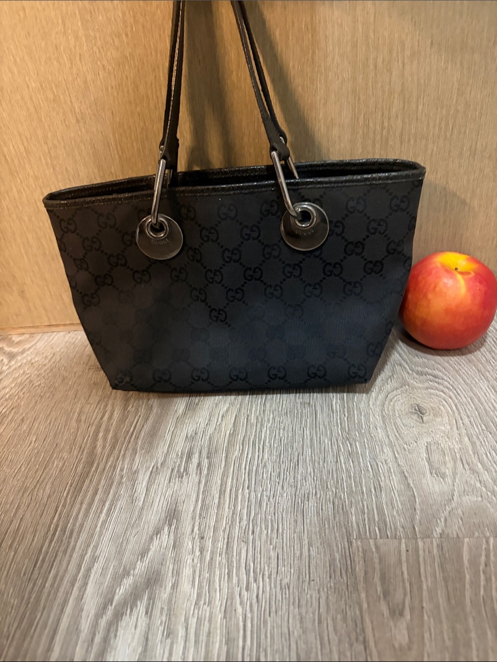 Gucci Black GG Monogram Mini Tote